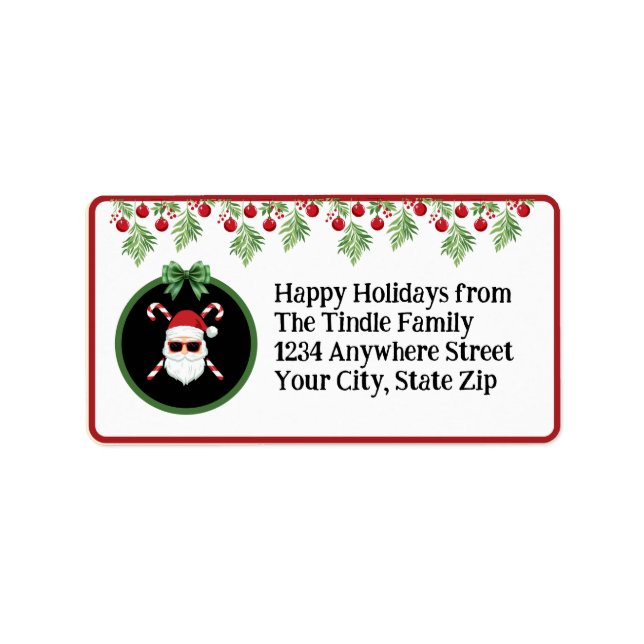 Custom "Sleighin' in Style!" Santa Holiday Mailing Adressetikett (Framsidan)