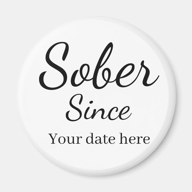 Custom “Sober Since” Keychain - Sobriety Date  Magnet (Framsidan)