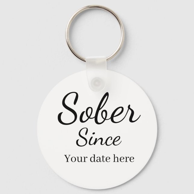 Custom “Sober Since” Keychain - Sobriety Date  Nyckelring (Framsida)