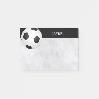 custom soccer ball post it note black and white post-it block