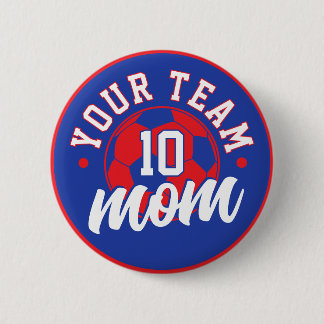 Custom Soccer Mom Button with Number Knapp