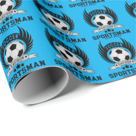 Custom Soccer Sportsman Emblem With Ball And Wings Presentpapper