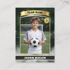 Custom Soccer Trading Card, Green Gold Stadium 