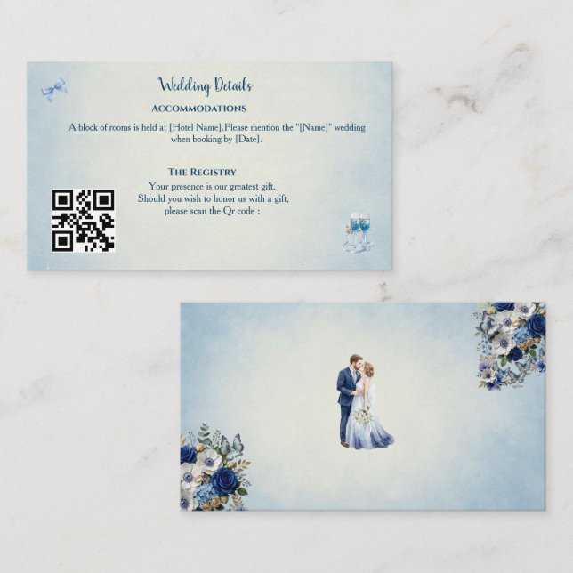 Custom Something Blue Enclosure Card Tilläggskort (Fram/baksida)
