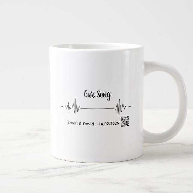 Custom Soundwave Song Code Mug-Personalized Voice  Jumbo Mugg (Höger)