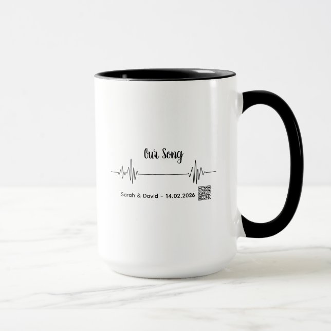 Custom Soundwave Song Code Mug-Personalized Voice  Mugg (Höger)