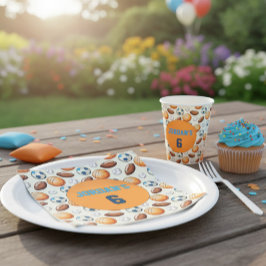 Custom Sports Balls Birthday Napkins with Name  Pappersservett