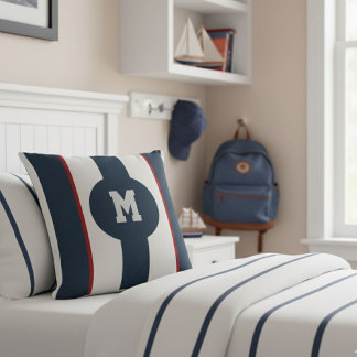 Custom Sports Style Pillow with Initial Kudde