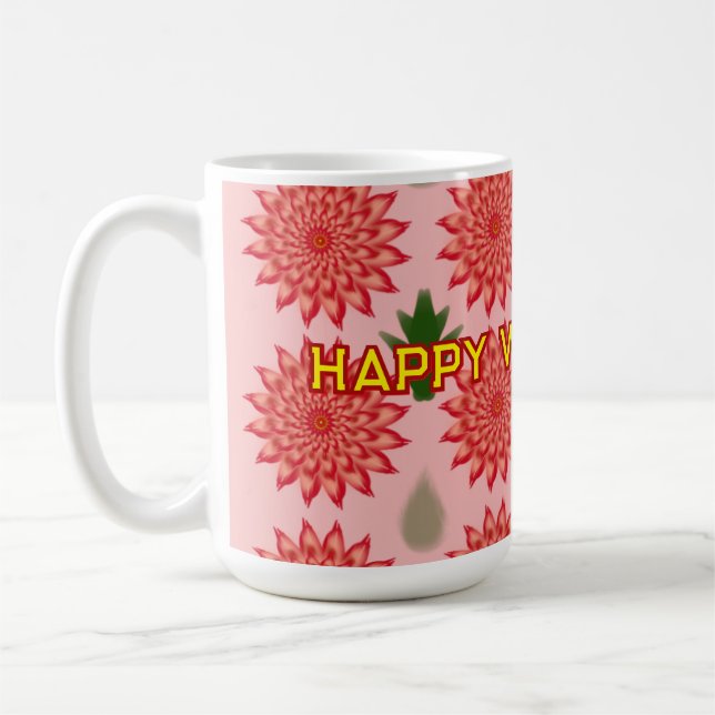 Custom Spring Flower Women's Day Pattern  Kaffemugg (Vänster)