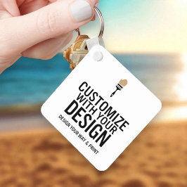 Custom Square Business Blank Company Branded Nyckelring