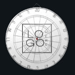 Custom Square Business Logo Minimalist Plain White Darttavla<br><div class="desc">Promote your business with this elegant dart board,  featuring custom logo template! Easily add your own logo by clicking on the "personalize" option.</div>