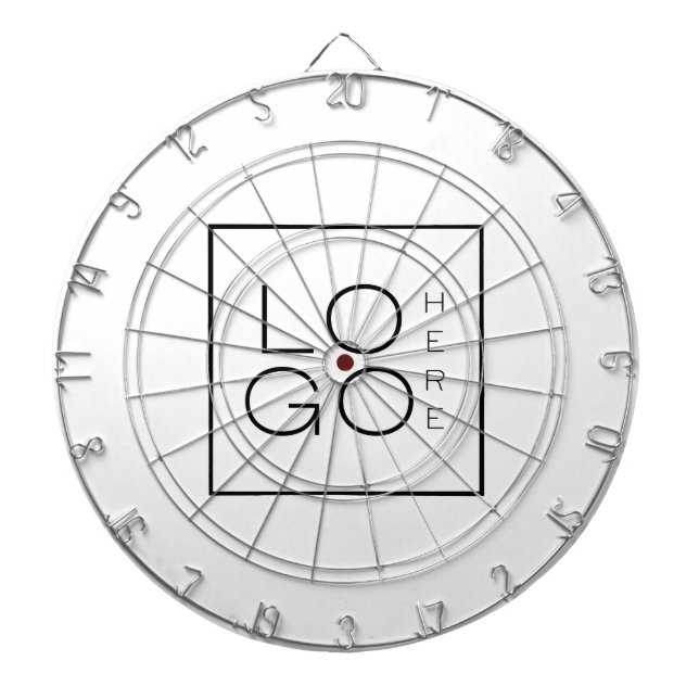 Custom Square Business Logo Minimalist Plain White Darttavla (Framsidan)