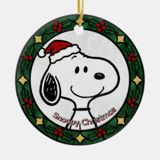 Custom Stained glass effect DOG'S name Christmas  Julgransprydnad Keramik