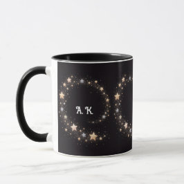 Custom Star Spiral Initials Gift Mug Mugg