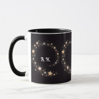 Custom Star Spiral Initials Gift Mug Mugg