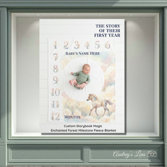 Custom Storybook Magic Enchanted Forest Milestone  Fleecefilt (Skapare uppladdad)