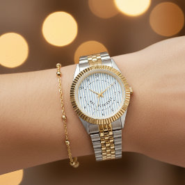 Custom Striped His and Hers Watch for Couple Gift Armbandsur