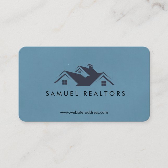 Custom Stylish Modern Real Estate Home Logo Visitkort (Framsida)