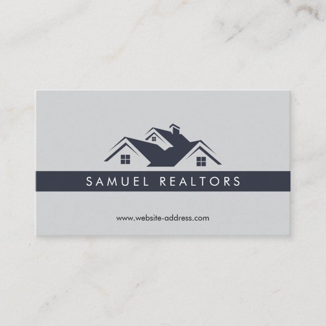 Custom Stylish Modern Real Estate Home Logo Visitkort (Framsida)