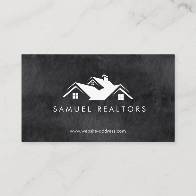 Custom Stylish Modern Real Estate Home Logo Visitkort (Framsida)