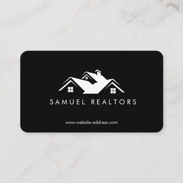 Custom Stylish Modern Real Estate Home Logo Visitkort (Framsida)