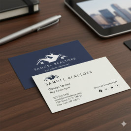 Custom Stylish Modern Real Estate Home Logo Visitkort