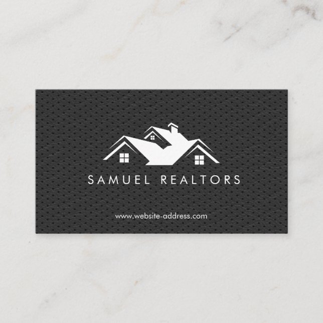 Custom Stylish Modern Real Estate Home Logo Visitkort (Framsida)