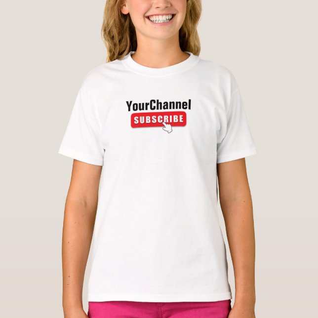 Custom Subscribe YourChannel T Shirt (Framsida)