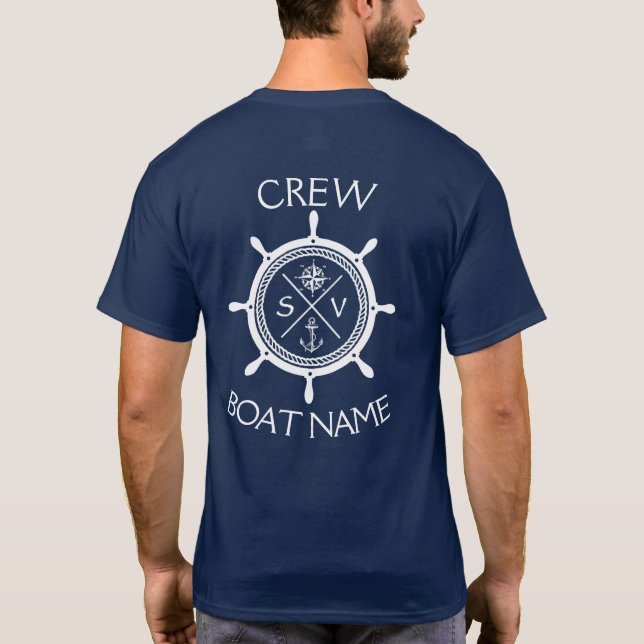 Custom SV Sailing Vessel Logo "Your Name Here" T-S T Shirt (Baksida)
