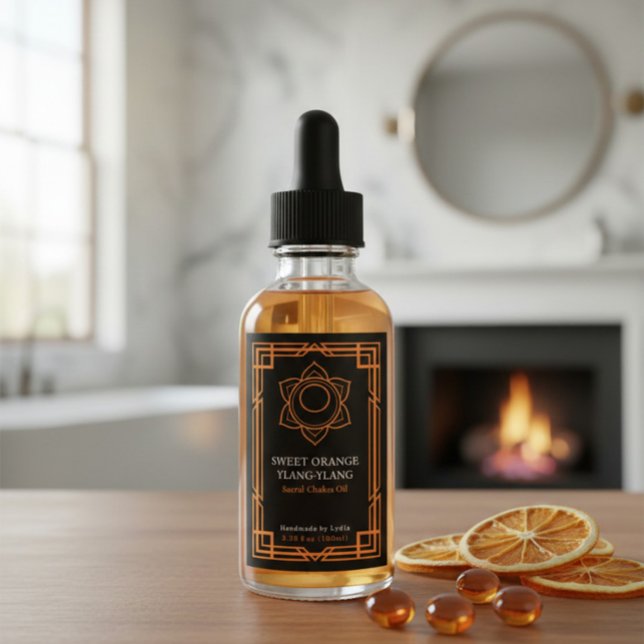 Custom Svadhisthana Sacral Chakra Essential Oil  Vinetikett (Skapare uppladdad)