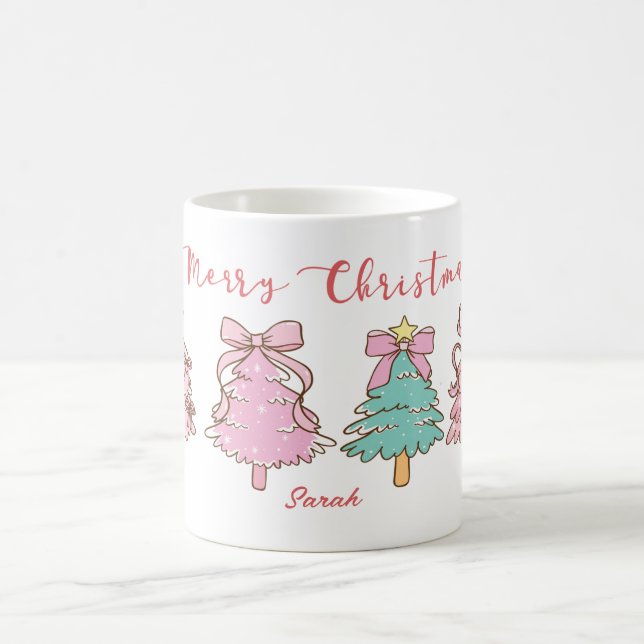 Custom Sweet Aesthetic Girly Hand Drawn Christmas  Kaffemugg (Center)