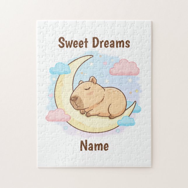 Custom Sweet Dreams Capybara Jigsaw Puzzle Pussel (Vertikal)