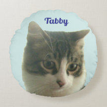 Custom Tabby Cat Photo on Light Blue