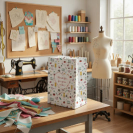 Custom Tailoring Tools Pattern Gift Bag