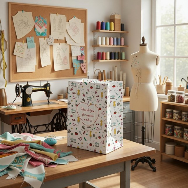 Custom Tailoring Tools Pattern Gift Bag (Skapare uppladdad)
