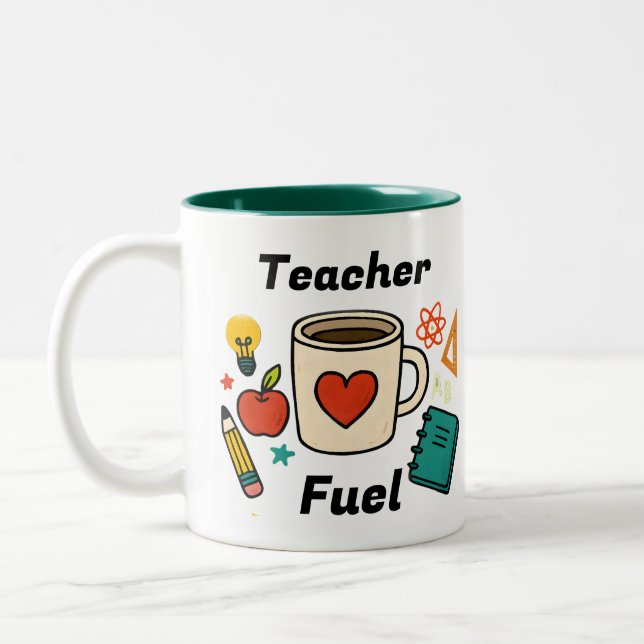 Custom Teacher Fuel Mug Två-Tonad Mugg (Vänster)