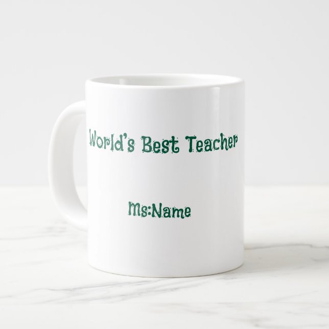 Custom Teacher Gift Mug  Jumbo Mugg (Framsida vänster)