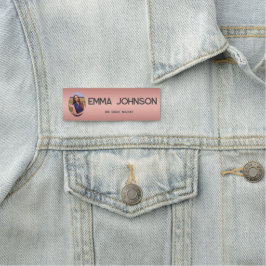Custom Teacher Name with Photo – Rose Gold  Namnbricka