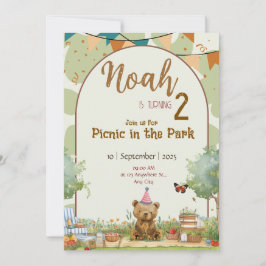 Custom Teddy Bear Picnic Birthday Invitation Inbjudningar