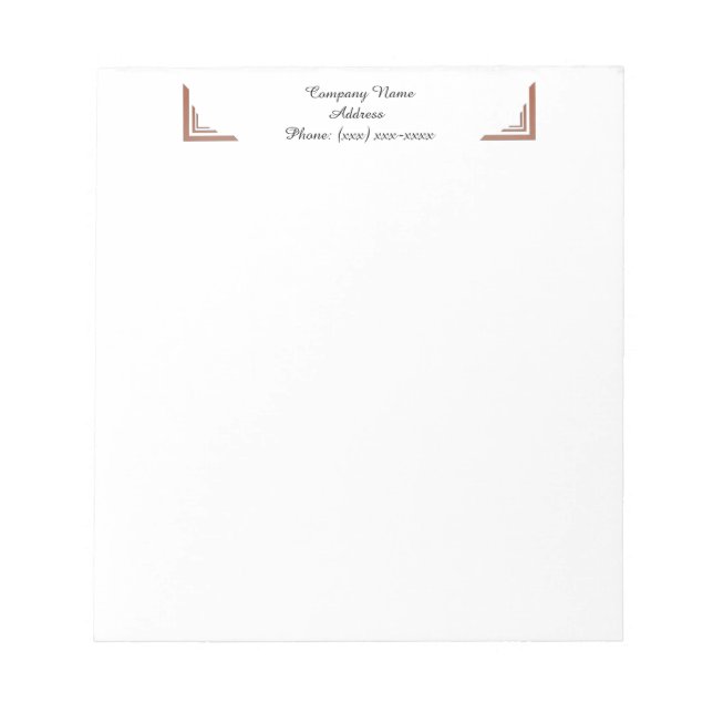 Custom Terracotta Corner Business Notepad Anteckningsblock (Framsida)