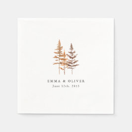 Custom Terracotta Pine Tree Mountain Wedding Pappersservett