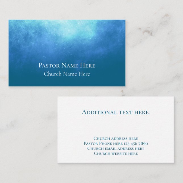 Custom Text Christian Church Pastor Personalized  Visitkort (Fram/baksida)