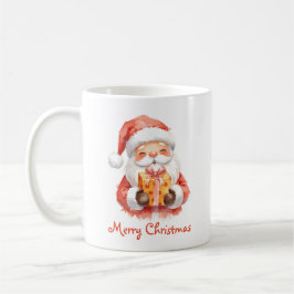 Custom Text Funny Santa Claus With Gift Kaffemugg