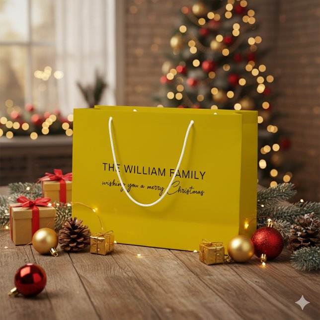Custom Text Gold Large Gift Bag for Christmas Gift (Custom Text Gold Large Gift Bag for Christmas Gift)