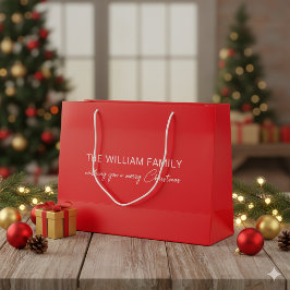 Custom Text Green Large Gift Bag for Christmas Gif