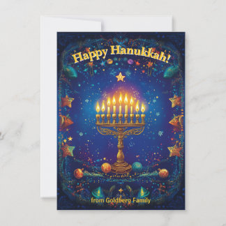 Custom text✡️ Hanukkah 🕎 Shine On, Julkort