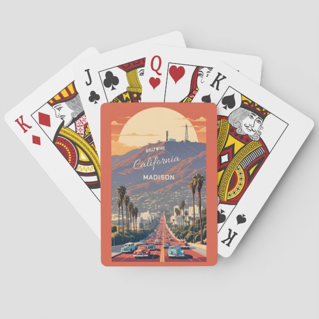 Custom Text Hollywood California Casinokort (Baksidan)