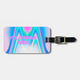 Custom Text Holographic Iridescent Bagagebricka