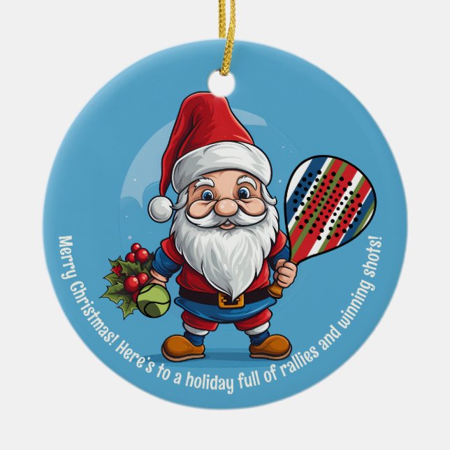 🎾🎄Custom text, Jingle Smash Julgransprydnad Keramik (Framsidan)