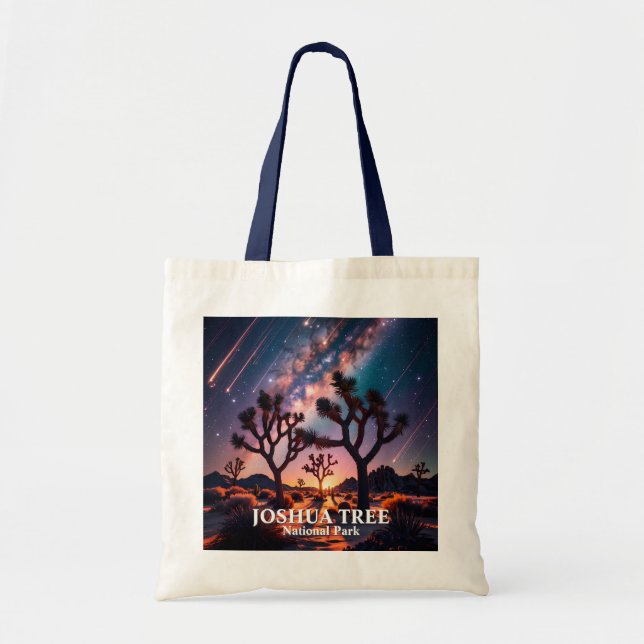 Custom Text Joshua Tree Night Sky Cosmic Landscape Tygkasse (Framsidan)